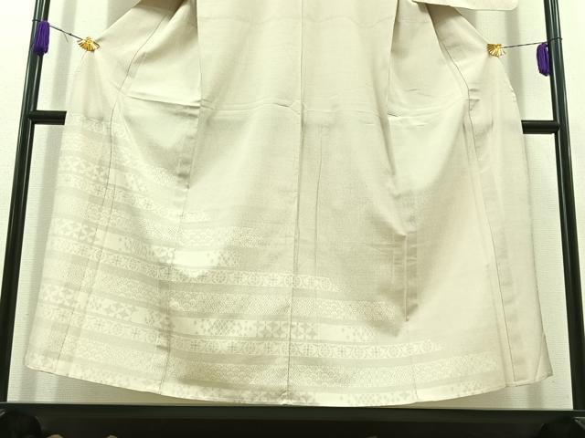 平和屋着物▽訪問着　本塩沢　単衣　横段吉祥文　正絹　逸品　AABC1705jh