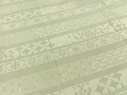 平和屋着物▽訪問着　本塩沢　単衣　横段吉祥文　正絹　逸品　AABC1705jh