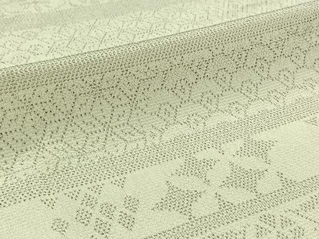 平和屋着物▽訪問着　本塩沢　単衣　横段吉祥文　正絹　逸品　AABC1705jh