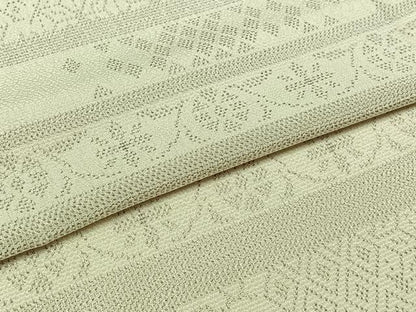 平和屋着物▽訪問着　本塩沢　単衣　横段吉祥文　正絹　逸品　AABC1705jh