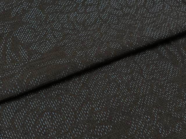 平和屋着物▽結城紬 単衣 草花文 正絹 逸品 AABC1709jh