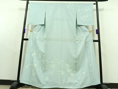 平和屋着物▽訪問着 無双 紗袷 紗×絽 草花文 正絹 逸品 AABC1711jh