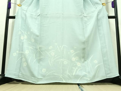 平和屋着物▽訪問着 無双 紗袷 紗×絽 草花文 正絹 逸品 AABC1711jh