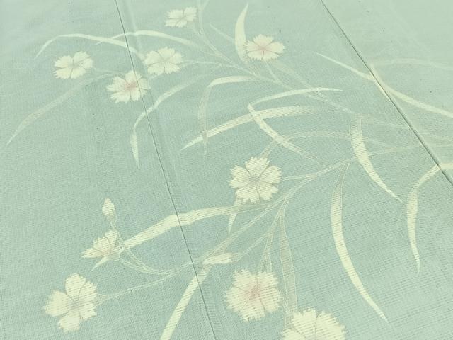 平和屋着物▽訪問着 無双 紗袷 紗×絽 草花文 正絹 逸品 AABC1711jh