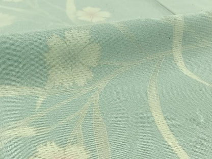 平和屋着物▽訪問着 無双 紗袷 紗×絽 草花文 正絹 逸品 AABC1711jh