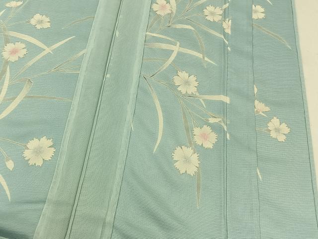 平和屋着物▽訪問着 無双 紗袷 紗×絽 草花文 正絹 逸品 AABC1711jh
