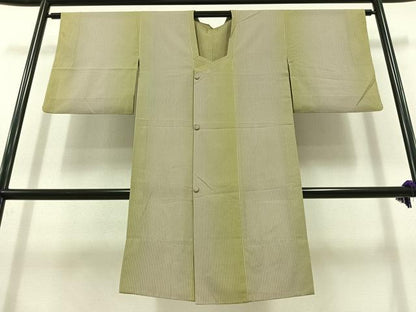 平和屋着物▽道行コート スリーシーズン 春夏秋 塵除け 縞 正絹 逸品 AABC1713jh