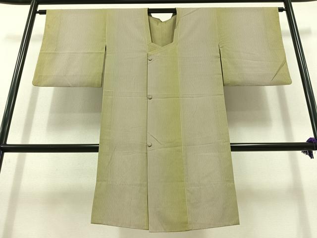 平和屋着物▽道行コート スリーシーズン 春夏秋 塵除け 縞 正絹 逸品 AABC1713jh