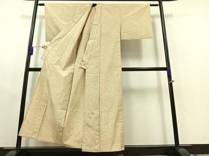 平和屋着物▽上質な紬 単衣 芝文 正絹 逸品 AABC1715jh