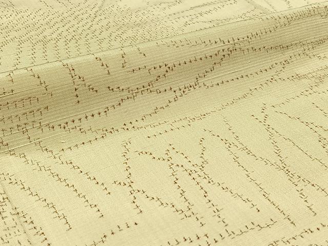 平和屋着物▽上質な紬 単衣 芝文 正絹 逸品 AABC1715jh