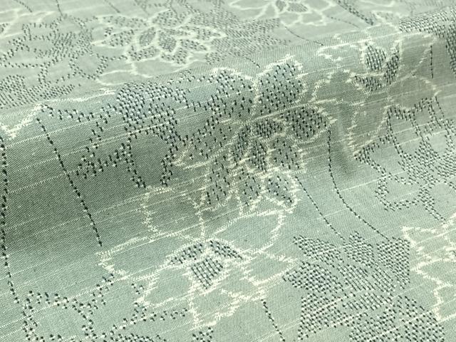 平和屋着物▽上質な紬 単衣 立涌花文 正絹 逸品 AABC1719jh