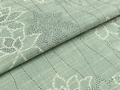 平和屋着物▽上質な紬 単衣 立涌花文 正絹 逸品 AABC1719jh