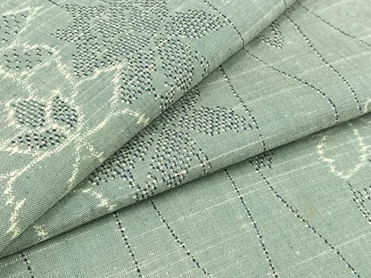 平和屋着物▽上質な紬 単衣 立涌花文 正絹 逸品 AABC1719jh