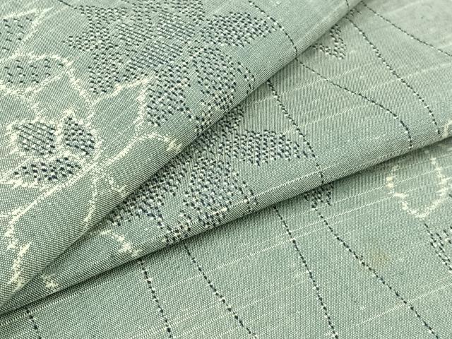 平和屋着物▽上質な紬 単衣 立涌花文 正絹 逸品 AABC1719jh