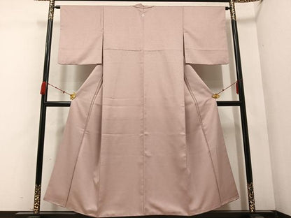平和屋着物●上質な色無地 水柿色 正絹 逸品 AABC1722ph
