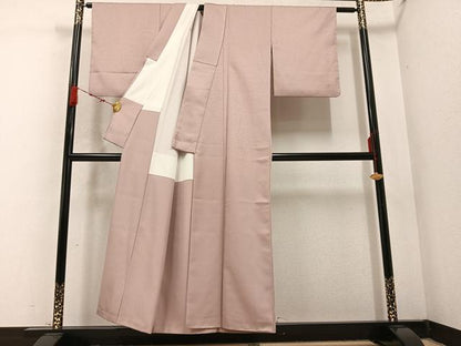 平和屋着物●上質な色無地 水柿色 正絹 逸品 AABC1722ph