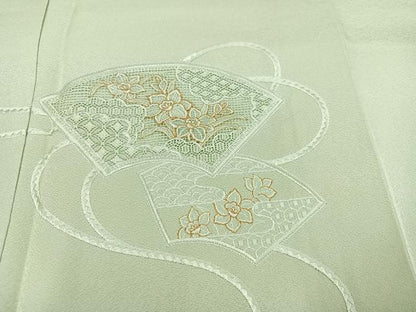 平和屋着物●豪華色留袖 中国三大刺繍 スワトウ刺繍 汕頭刺繍 地紙花文 金糸 正絹 逸品 AABC1733ph
