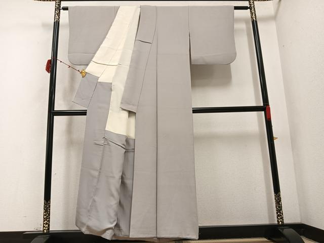 平和屋着物●上質な色無地 薄鈍色 正絹 逸品 AABC1737ph