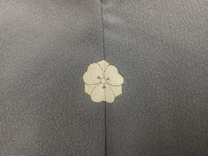 平和屋着物●上質な色無地 作家物 草木染 桔梗鼠色 正絹 逸品 AABC1740ph