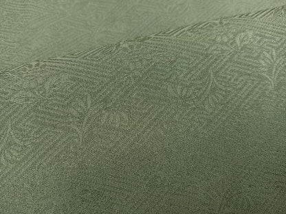 平和屋着物●上質な色無地　紗綾形花地紋　青白橡色　正絹　逸品　AABC1741ph