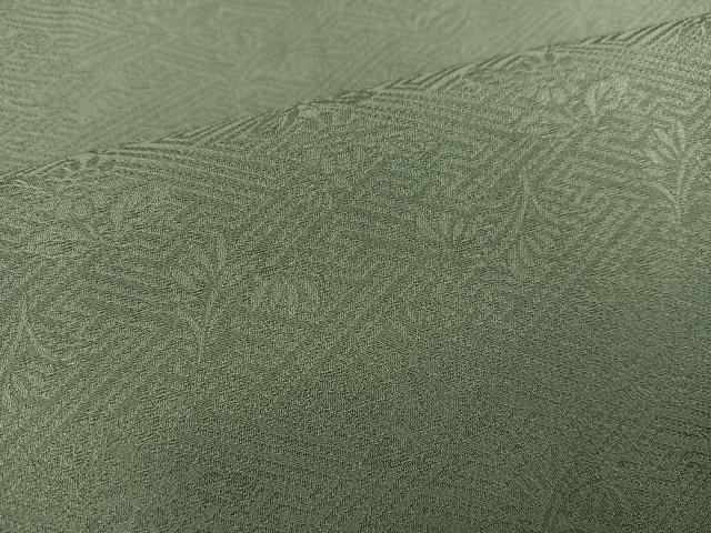 平和屋着物●上質な色無地　紗綾形花地紋　青白橡色　正絹　逸品　AABC1741ph
