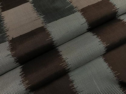 平和屋着物●上質な紬 市松文様 正絹 逸品 AABC1745ph