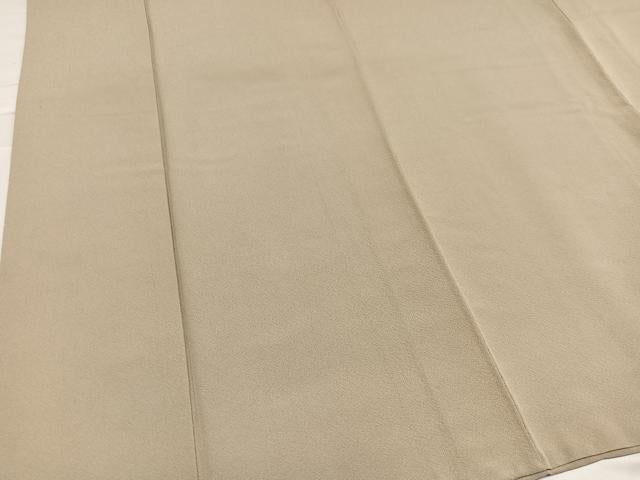 平和屋着物●上質な色無地　白橡色　正絹　逸品　AABC1748ph