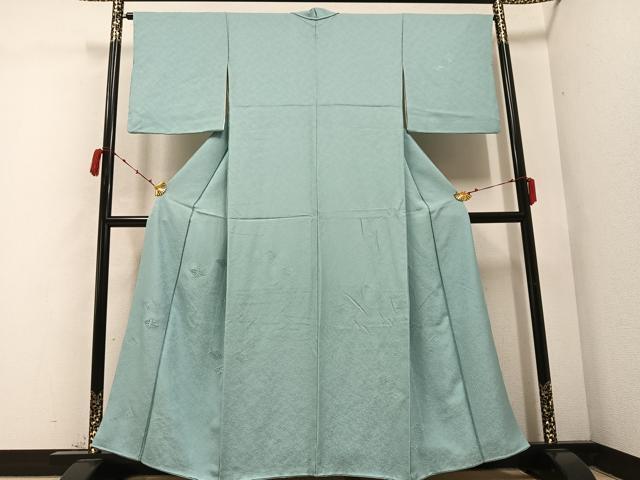 平和屋着物●無地絵羽訪問着 中国三大刺繍 汕頭刺繍 スワトウ刺繍 菱文 白藍色 正絹 逸品 AABC1749ph
