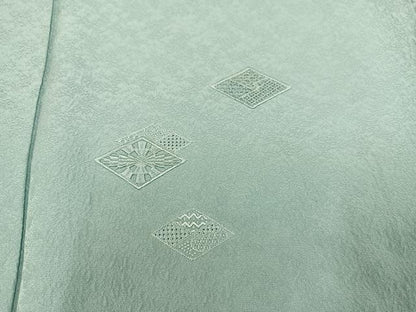 平和屋着物●無地絵羽訪問着 中国三大刺繍 汕頭刺繍 スワトウ刺繍 菱文 白藍色 正絹 逸品 AABC1749ph