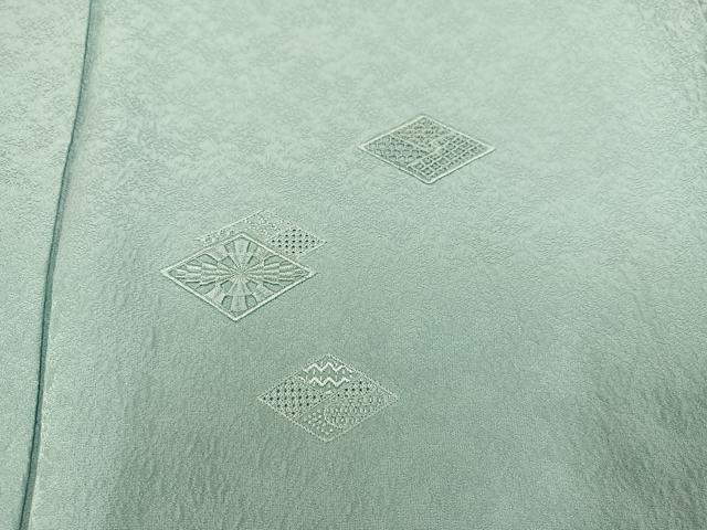平和屋着物●無地絵羽訪問着 中国三大刺繍 汕頭刺繍 スワトウ刺繍 菱文 白藍色 正絹 逸品 AABC1749ph