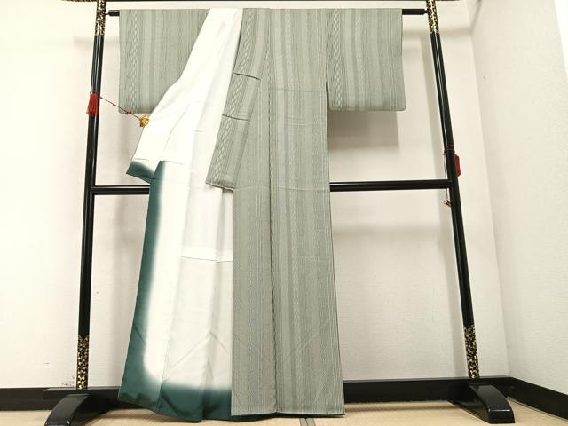 平和屋着物●江戸小紋 鈴木秋治 間道 正絹 逸品 AABC1767ph