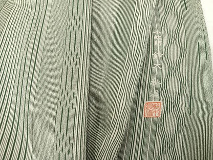 平和屋着物●江戸小紋 鈴木秋治 間道 正絹 逸品 AABC1767ph