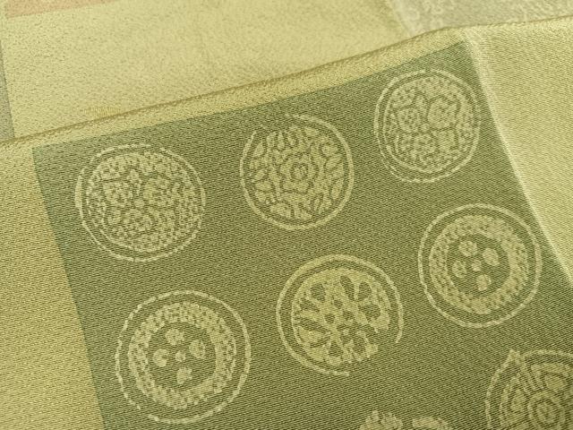 平和屋着物●上質な小紋　市松花文　正絹　逸品　AABC1768ph