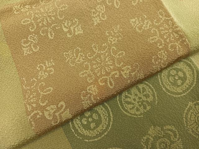 平和屋着物●上質な小紋　市松花文　正絹　逸品　AABC1768ph