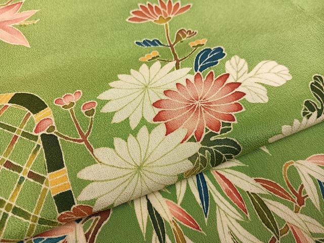 平和屋着物●豪華色留袖 友禅 草花文 正絹 逸品 AABC1785ph