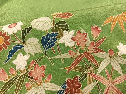 平和屋着物●豪華色留袖 友禅 草花文 正絹 逸品 AABC1785ph