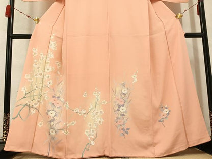 平和屋着物●訪問着　友禅　枝花文　暈し染め　正絹　逸品　AABC1786ph