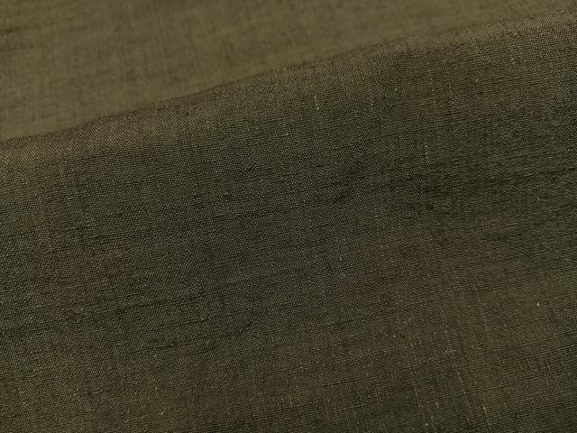 平和屋着物●男性　結城紬　色無地　藍海松茶色　正絹　逸品　AABC1788ph