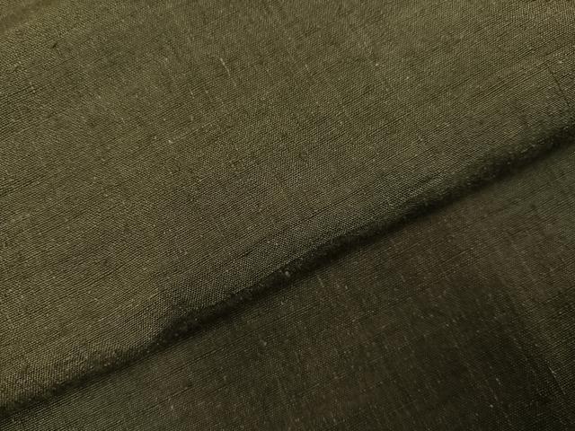 平和屋着物●男性　結城紬　色無地　藍海松茶色　正絹　逸品　AABC1788ph