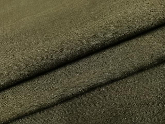 平和屋着物●男性　結城紬　色無地　藍海松茶色　正絹　逸品　AABC1788ph