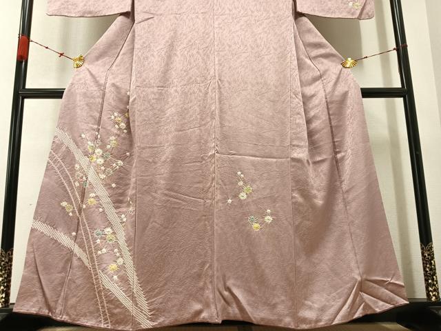 平和屋着物●訪問着　絞り　枝花文　金彩　正絹　逸品　AABC1789ph