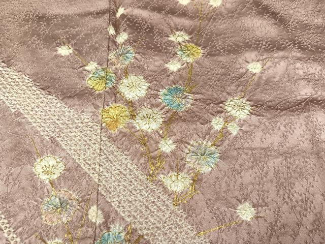 平和屋着物●訪問着　絞り　枝花文　金彩　正絹　逸品　AABC1789ph