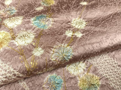 平和屋着物●訪問着　絞り　枝花文　金彩　正絹　逸品　AABC1789ph