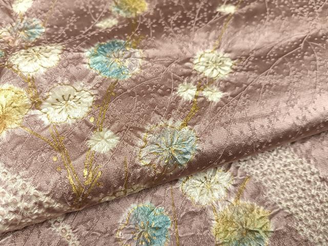 平和屋着物●訪問着　絞り　枝花文　金彩　正絹　逸品　AABC1789ph