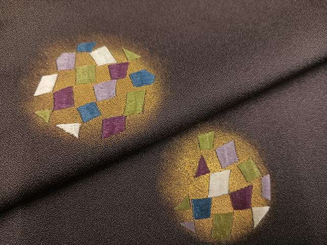 平和屋着物●訪問着 刺繍 丸文 金彩 正絹 逸品 AABC1790ph