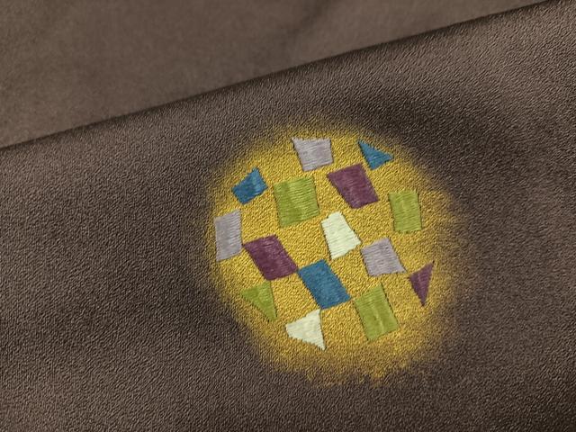 平和屋着物●訪問着 刺繍 丸文 金彩 正絹 逸品 AABC1790ph