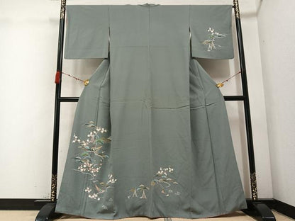 平和屋着物●訪問着　友禅　松竹梅文　金彩　正絹　逸品　AABC1791ph