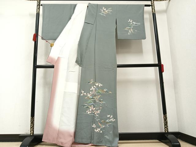 平和屋着物●訪問着　友禅　松竹梅文　金彩　正絹　逸品　AABC1791ph