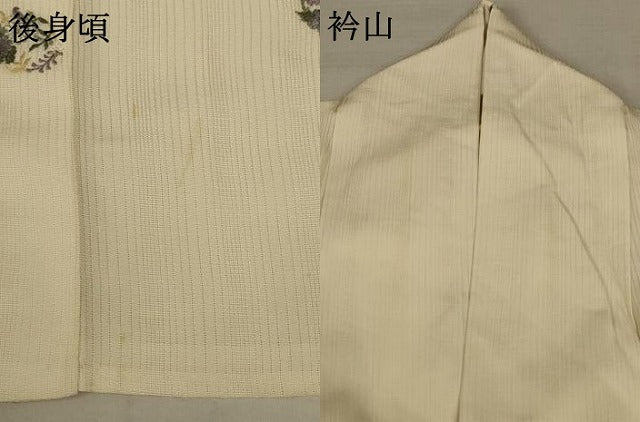 平和屋着物＊夏物 訪問着 縦絽 刺繍 草花丸文 ロング丈 正絹 逸品 AABC1805jd