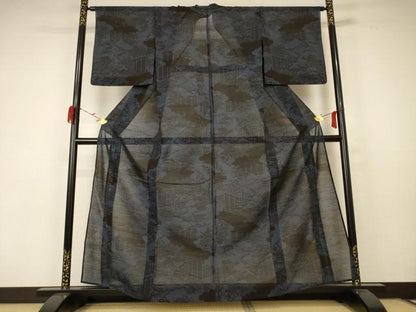 平和屋着物＊夏物 紗紬 草花文 正絹 逸品 AABC1810jd